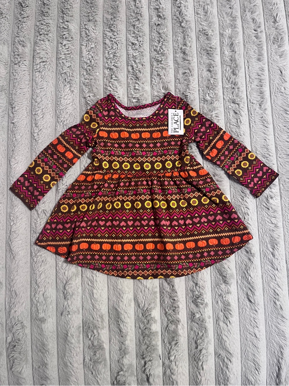 NWT The Children's Place Baby Girl Pumpkin Fall Thanksgiving Dress 6-9M